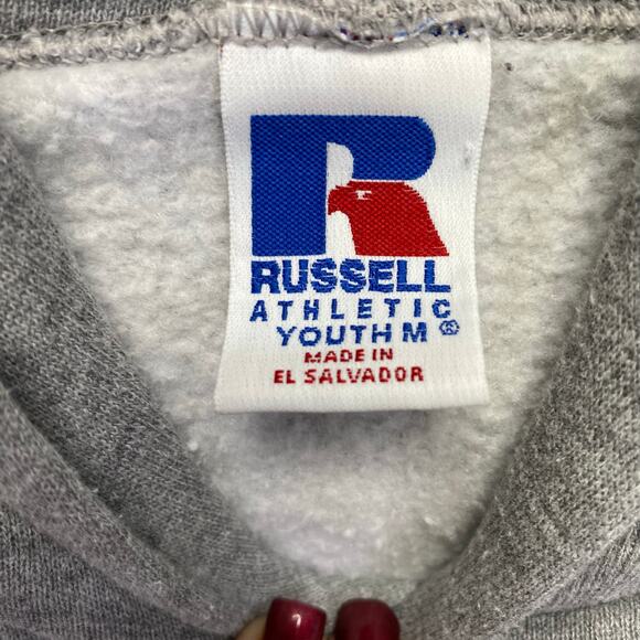 Vintage PRINCETON Hoodie Russel Athletic Youth M Gray Preppy Ivy League Tigers - Picture 5 of 7